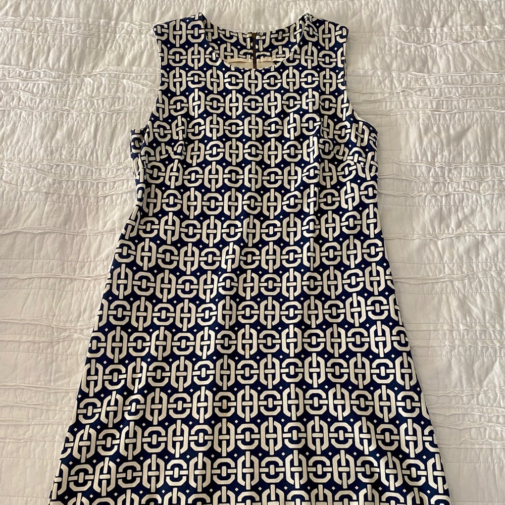 Chain Design, Navy and Cream Banana Republic Dress
